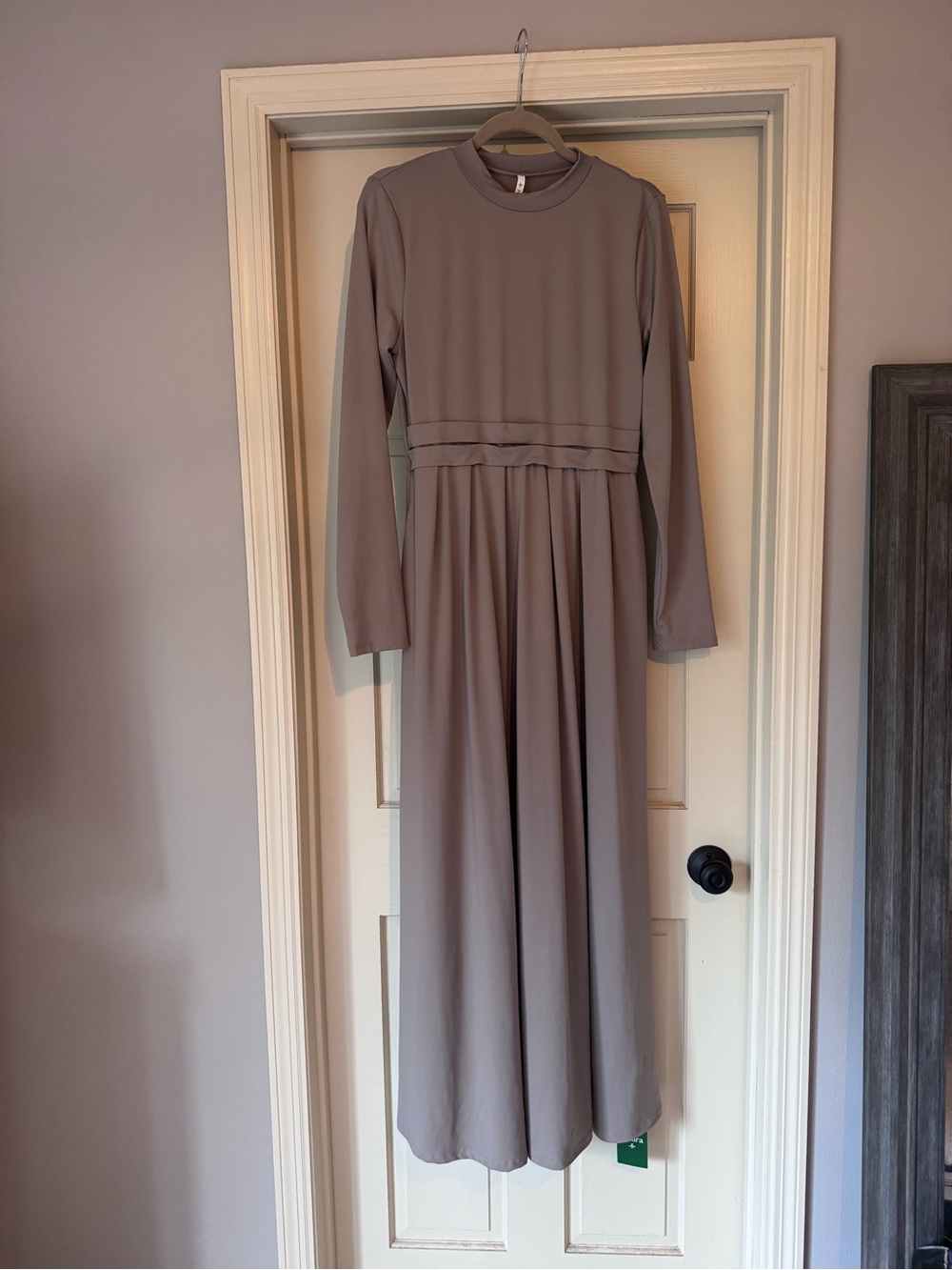 HALARA Long Sleeve Maxi Dress in Taupe